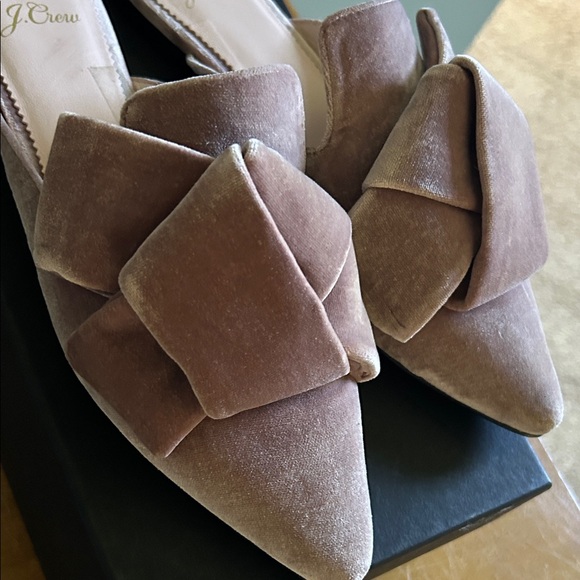 J. Crew Women's Velvet Bow Mules - Mauve - Picture 2 of 5
